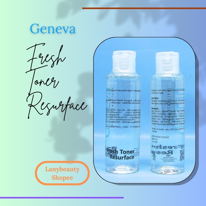 Geneva Fresh Toner Resurface penyegar wajah dengan aloe vera 100 ML dan 60 ML