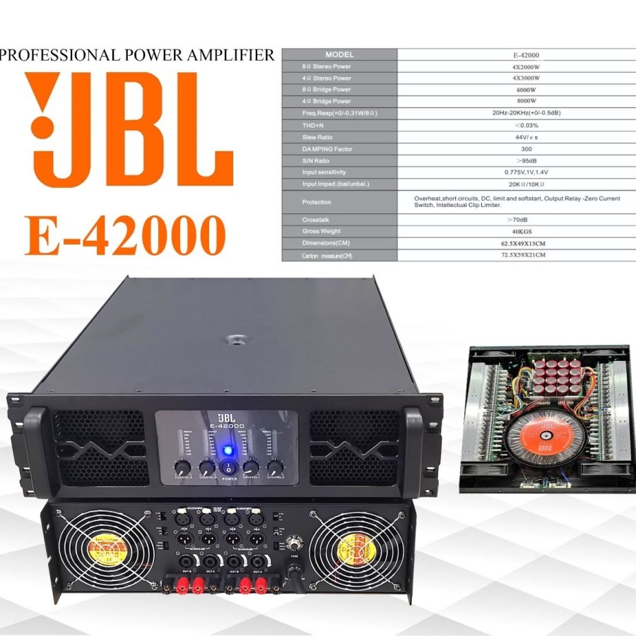 POWER AMPLIFIER JBL E42000 4CH 4X2000 WATT E 42000