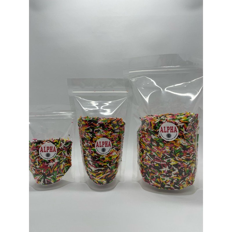 

Meises Alpha Warna Warni Campur Coklat Repack / Meses Murah