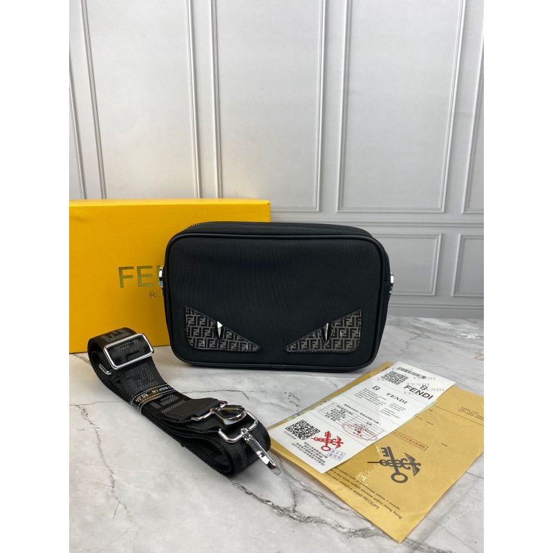 TAS SELEMPANG PRIA FN4929 KANVAS HITAM HIGHT QUALITY BRANDED