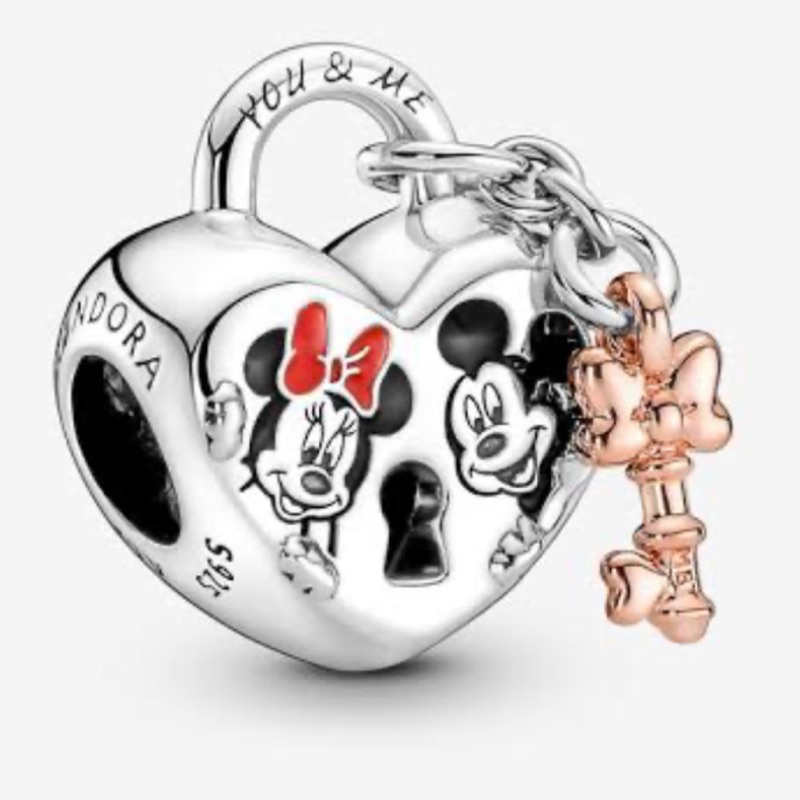 CHARM PANDORA ASLI DISNEY MICKEY N MINNIE PADLOCK