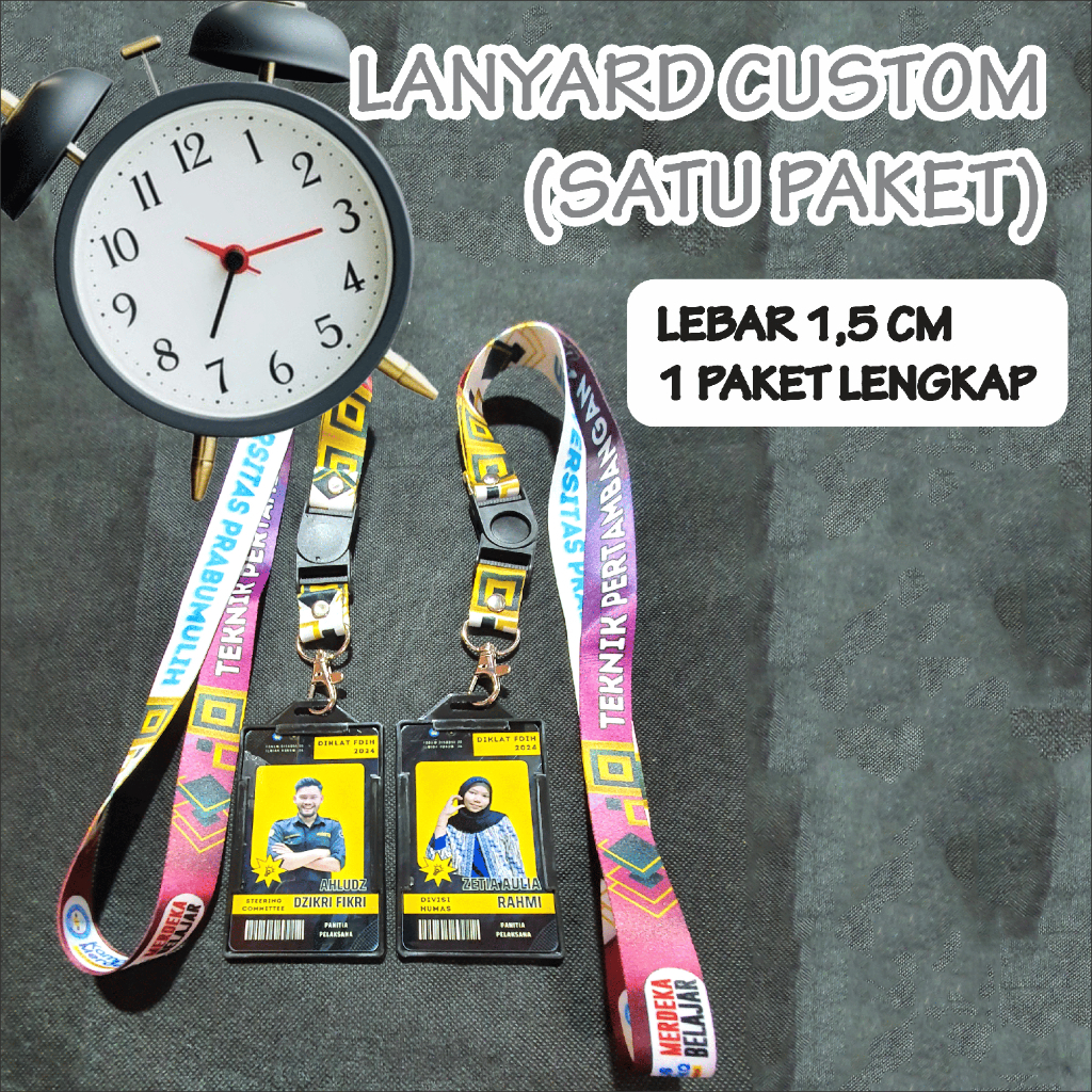

PAKET LENGKAP CETAK tali lanyard 1,5cm, IDCARD dan CASE. ECERAN / CETAK SATU PAKET LENGKAP