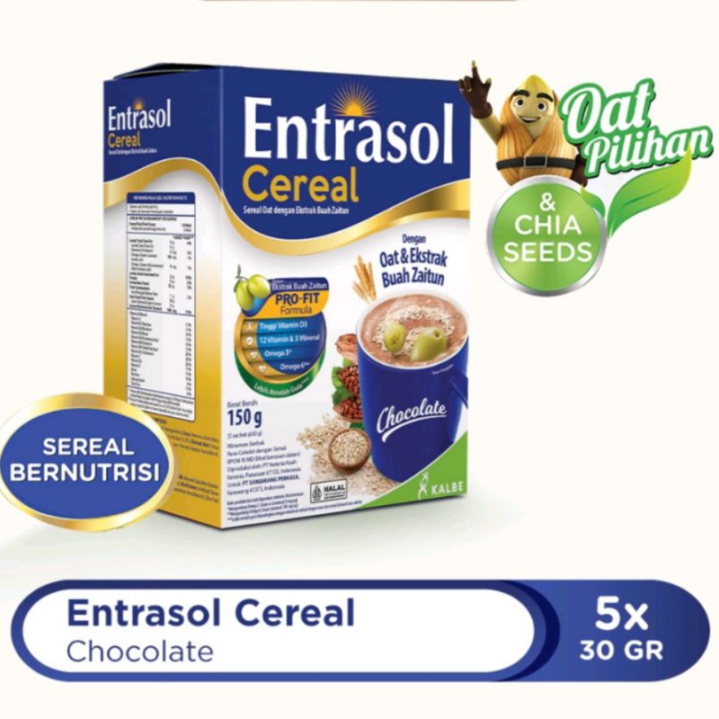 

ENTRASOL CEREAL VANILLA DAN COKELAT ISI 5×30 gr