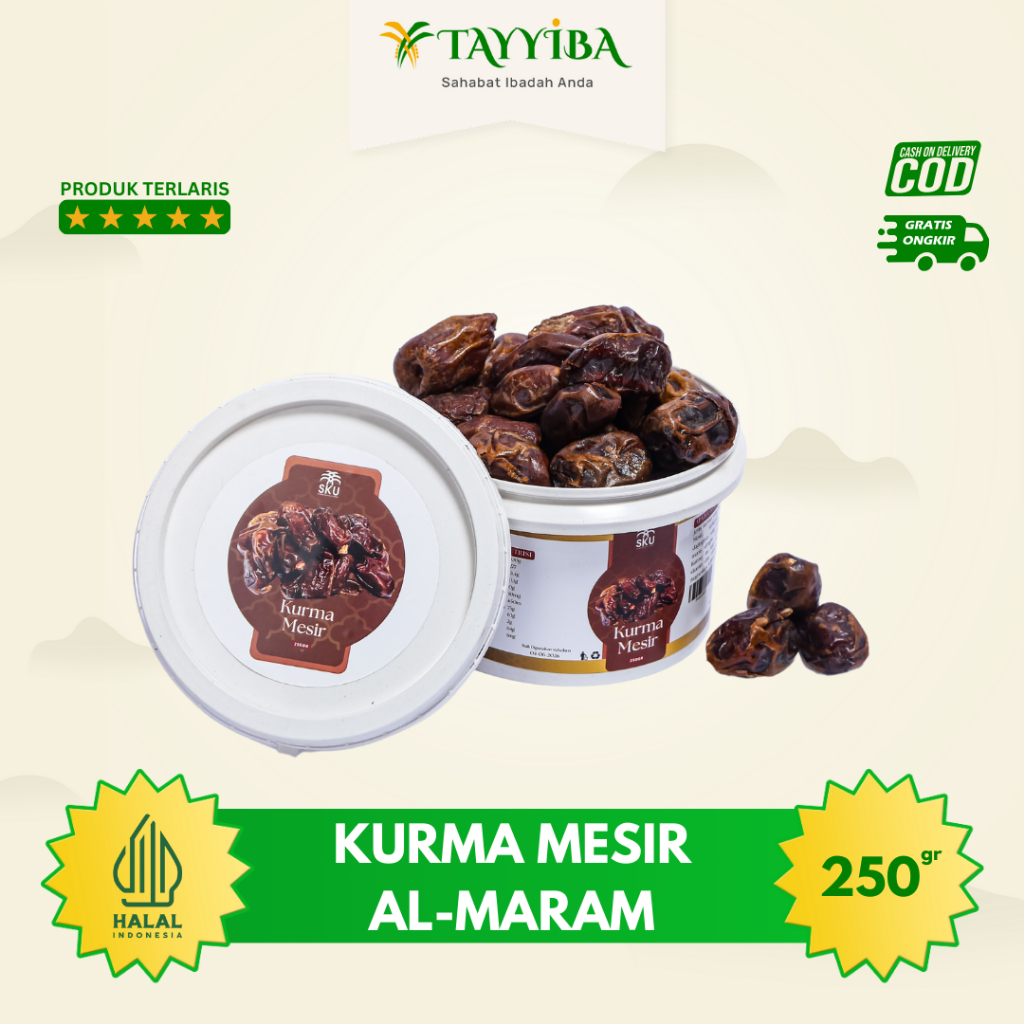 

PROMO AKHIR RAMADHAN!!! Kurma Mesir Al Maram Kemasan Ember | 250gr 500gr | Halal 100% Original