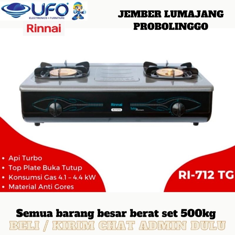 kompor RINNAI RI712TG KOMPOR GAS 2 TUNGKU TURBO