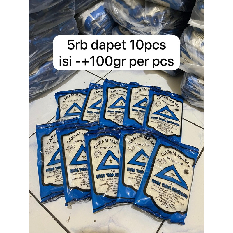 

termurah garam masak halus isi 10pcs total -+1kg