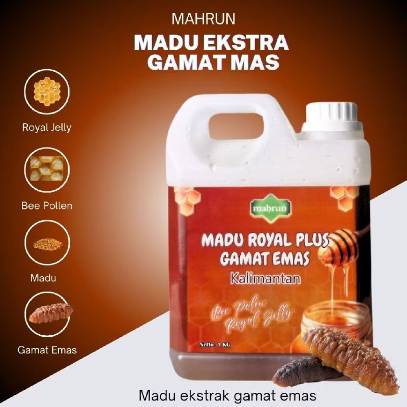 

madu royal plus gamat emas mahrun 1kg madu extrak gamat emas atasi masalah lambung dan nyeri sendi