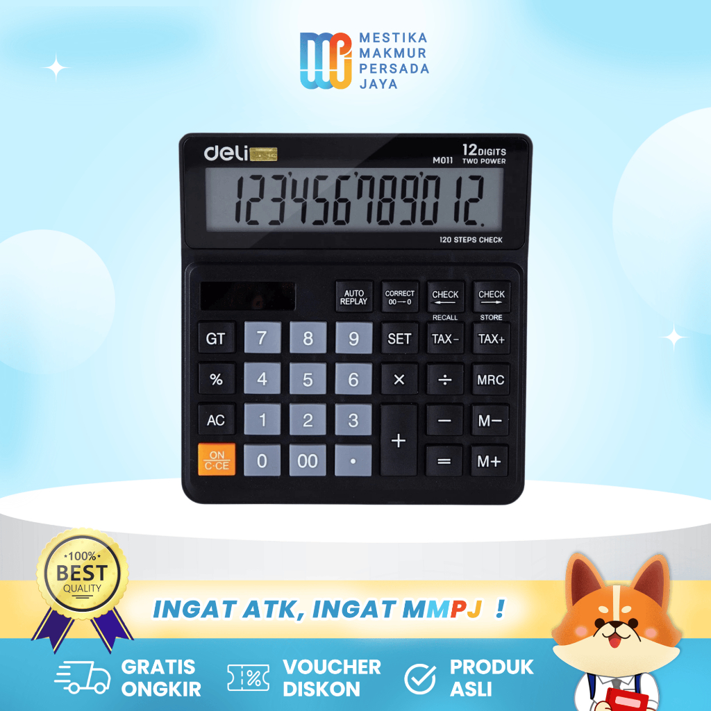 

Deli Kalkulator Scientific 12 Digit - Garansi 3 Tahun / Calculator Scientific Canggih EM01120