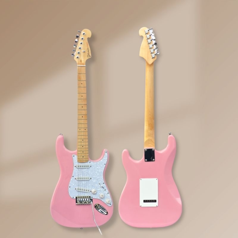 DIFERGIO LEOPARD ORIGINAL GITAR LISTRIK MODEL STRATOCASTER PINK
