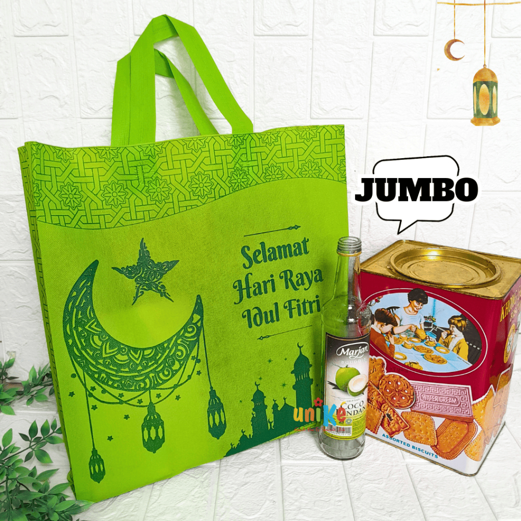 

MINIMAL 12 - Goodie Bag IDUL FITRI 38x45x8 - 65gsm Bingkisan Lebaran Sembako lipat samping Parcel 7 kg