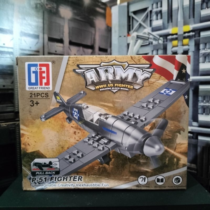 pesawat tempur ww2 P-51 FIGHTER mainan military