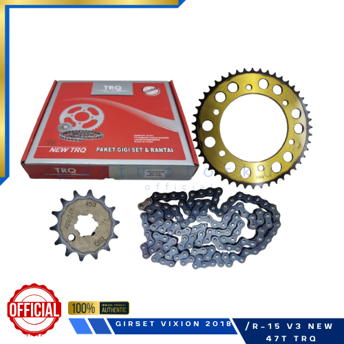 GEARSET GIRSET GIR PAKET CHAINKIT VIXION 2018/R15 V3 NEW 47T TRQ