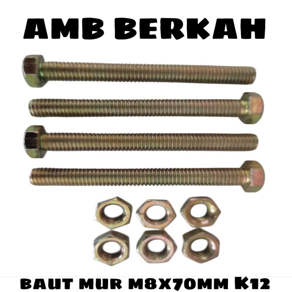 BMK/BAUT MUR M8X70 ( BAUT KUNCI 12 PNJNG 7CM )