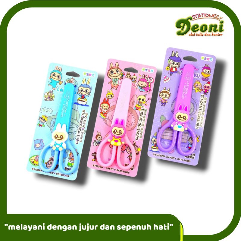 

LABUBU Baby Shark Dinosaurus Bear Gunting Anak 4078 Student Safety Scissors