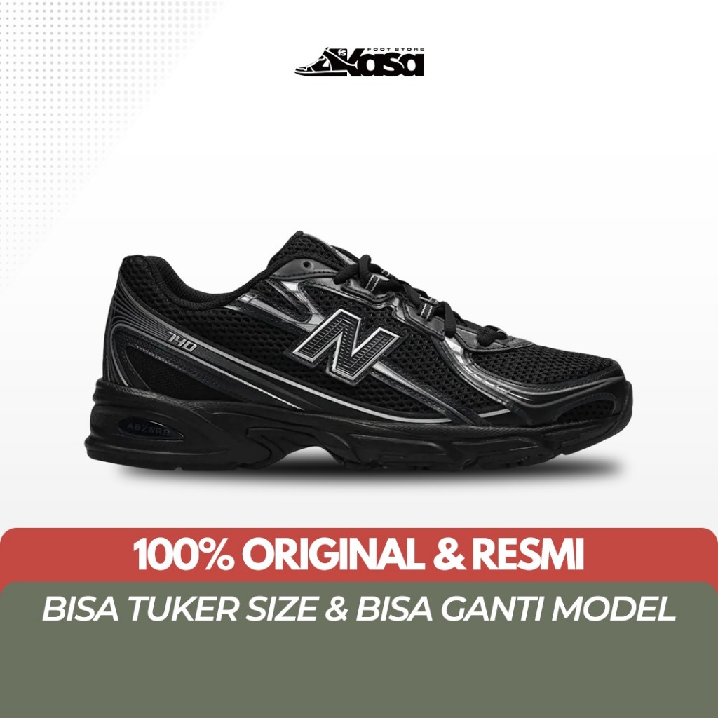 Sepatu Sneakers Pria NB 740 Black Silver
