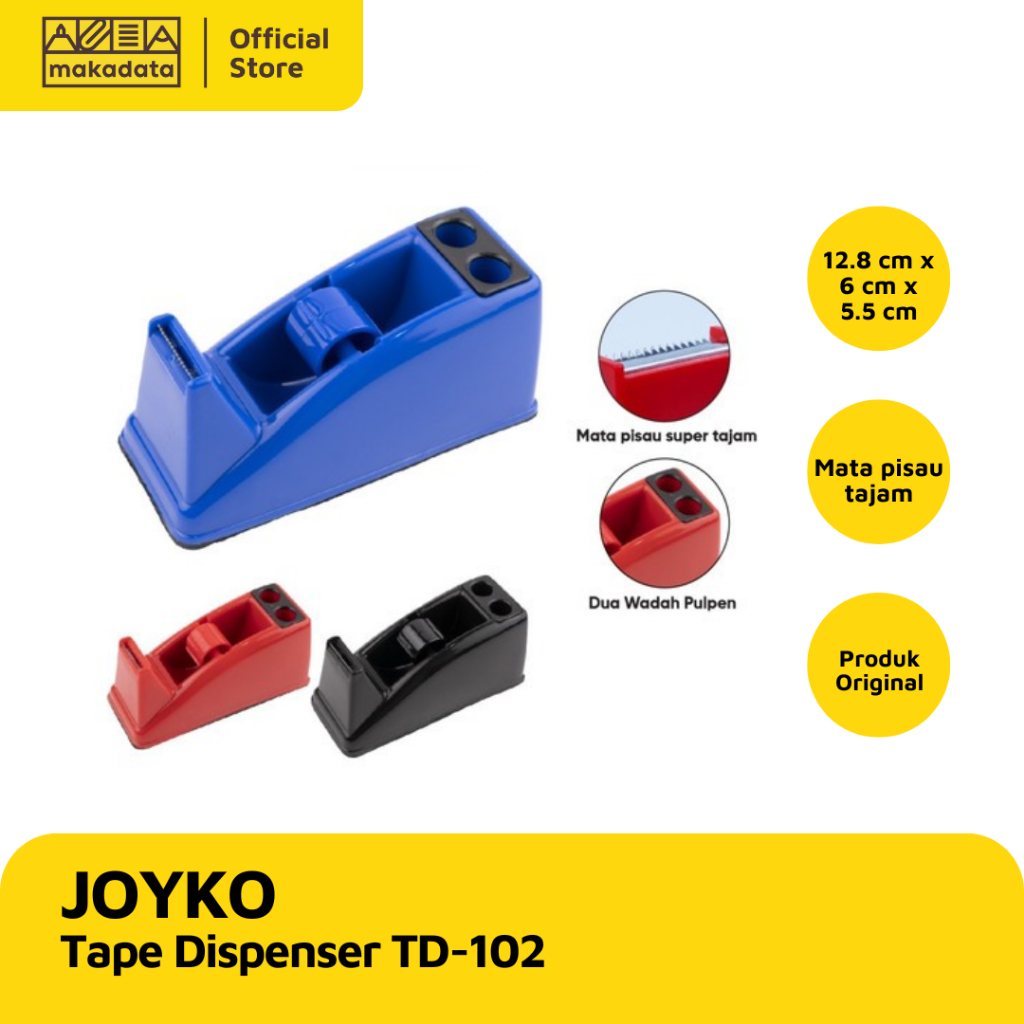 

TAPE CUTTER / TAPE DISPENSER / PEMOTONG PITA PEREKAT JOYKO TD-102 (1 PCS) MURAH