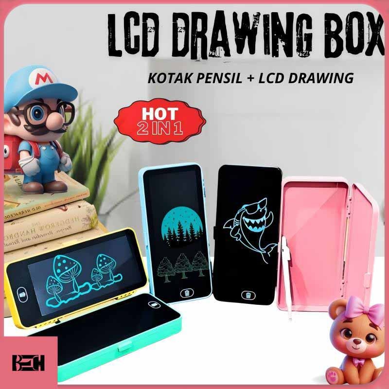 

(Harus dimiliki oleh pelajar) Tempat pensil layar LED dan kotak gambar, dua tempat pensil dalam satu