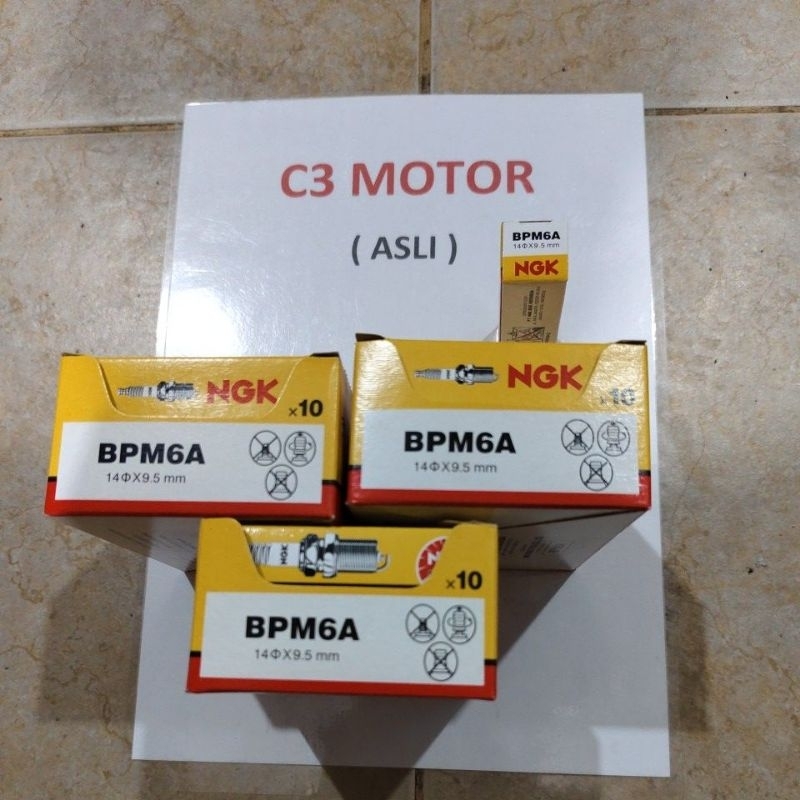 Busi NGK ASLI BPM BPM6A potong rumput Chainsaw mesin semprot Gendong Original asli NGK  harga 1 pcs