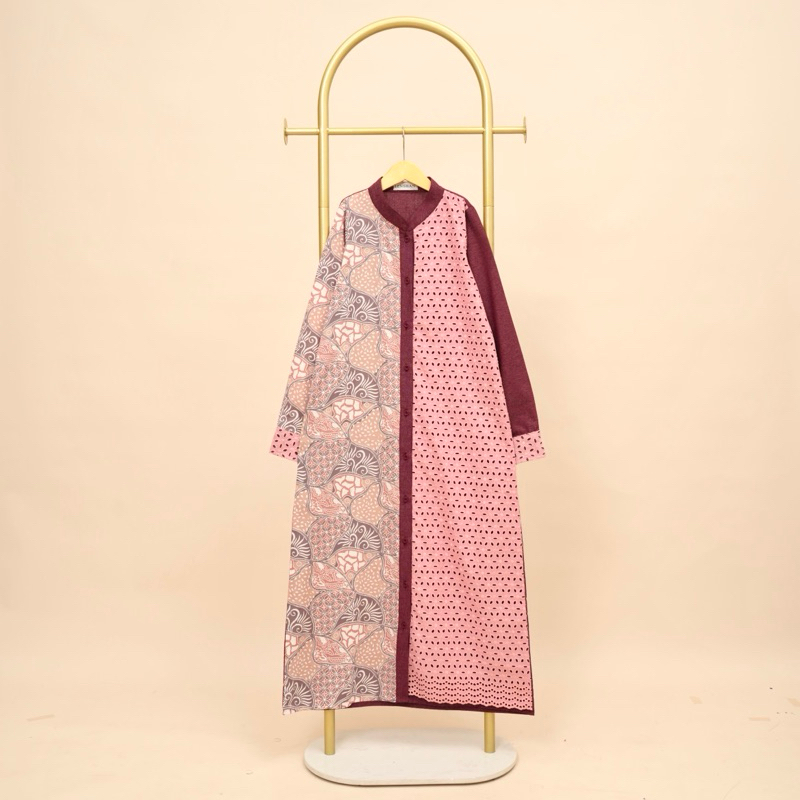 Gamis Anak Batik SEKAR Maroon