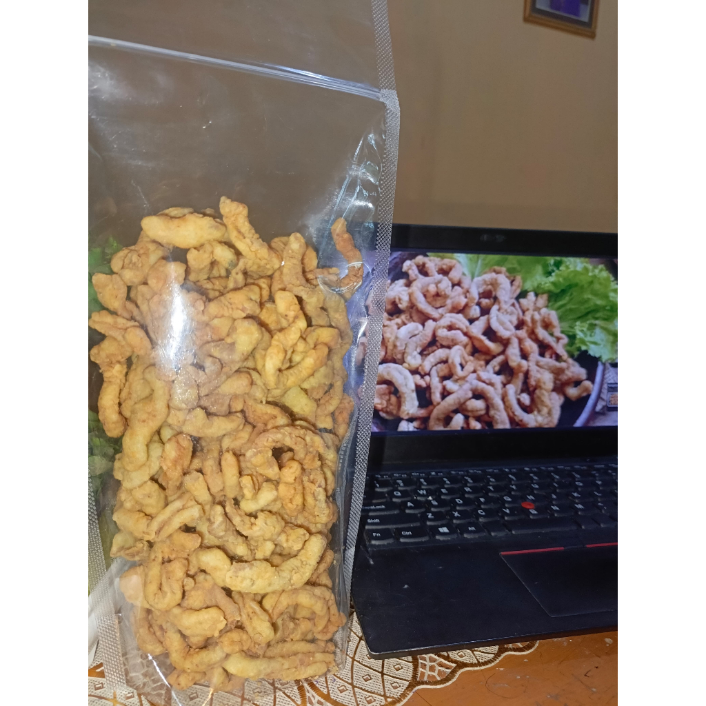 

Keripik usus crispi MAK TI rasa original renyah kemasan 500gr-1kg