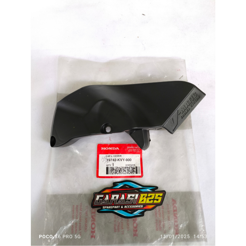 19742-KVY-900 cap L cover tutup box bak CVT luar honda beat karbu scoopy karbu original AHM