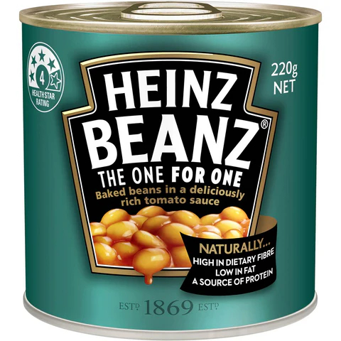 

HEINZ BEANZ in Tomato Sauce 220gr tinned baked beans