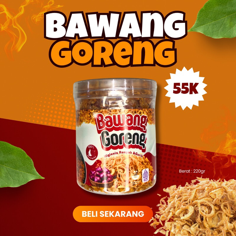 

Bawang Goreng Premium MakNyus | 100% Tanpa Campuran Bawang Asli Tanpa Tepung | 220gr Murah