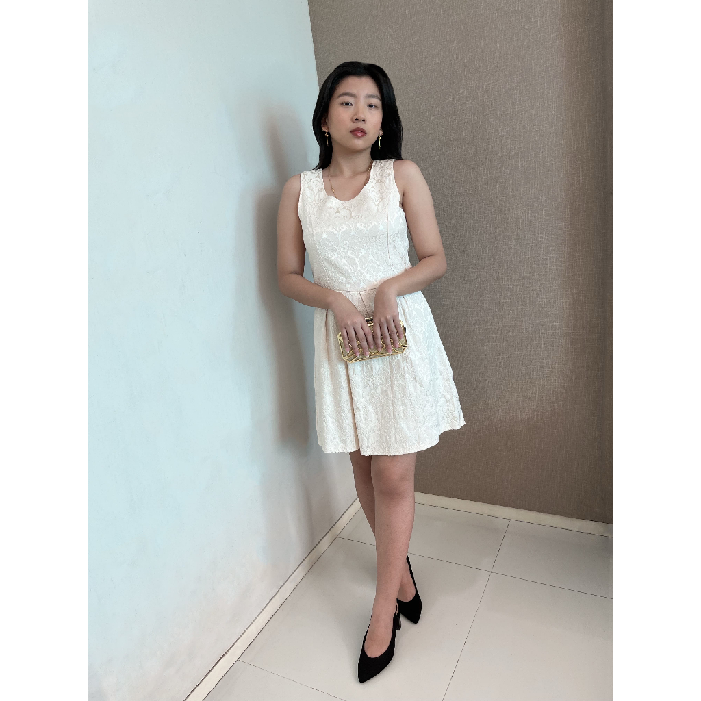 jacquard a line mini dress