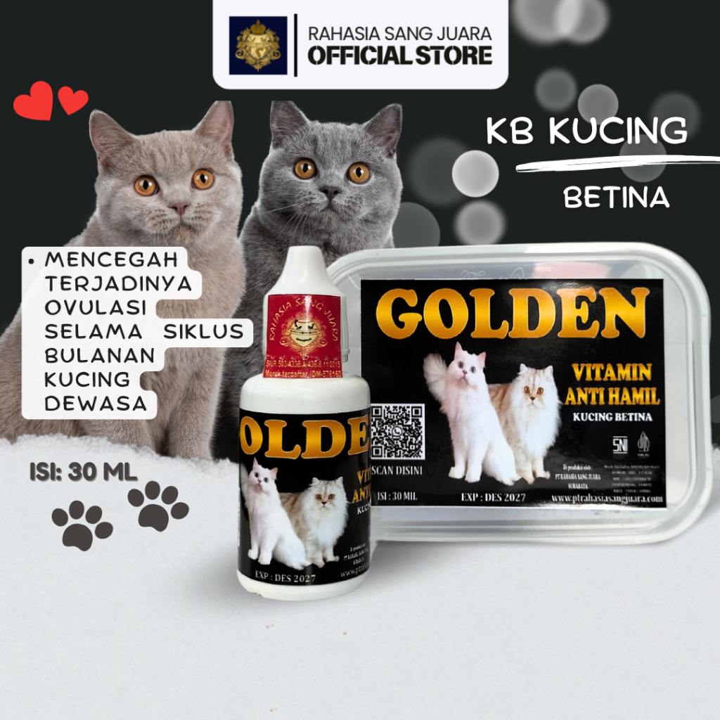 Golden KB Kucing Anti Kehamilan Obat Kucing Anti Hamil Untuk Kucing Betina