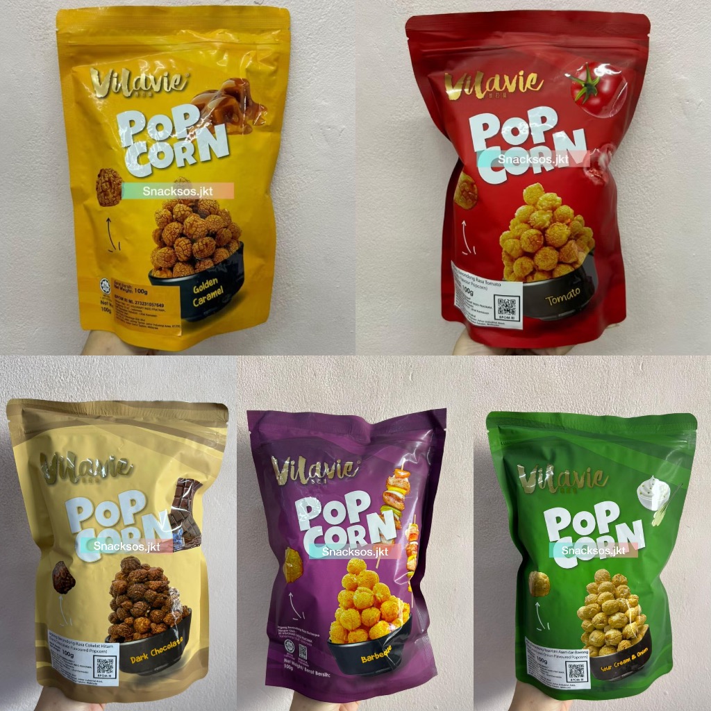 VILAVIE POPCORN BBQ / TOMATO / GOLDEN CARAMEL / SOUR CREAM  / CHOCOLATE - POP CORN MALAYSIA