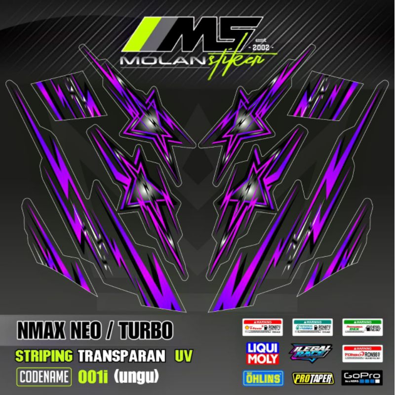 Decal Sticker Striping Variasi Transparan Uv Nmax Neo Nmax Turbo Nmax Star Yamaha Nmax 155 Neo S Nma