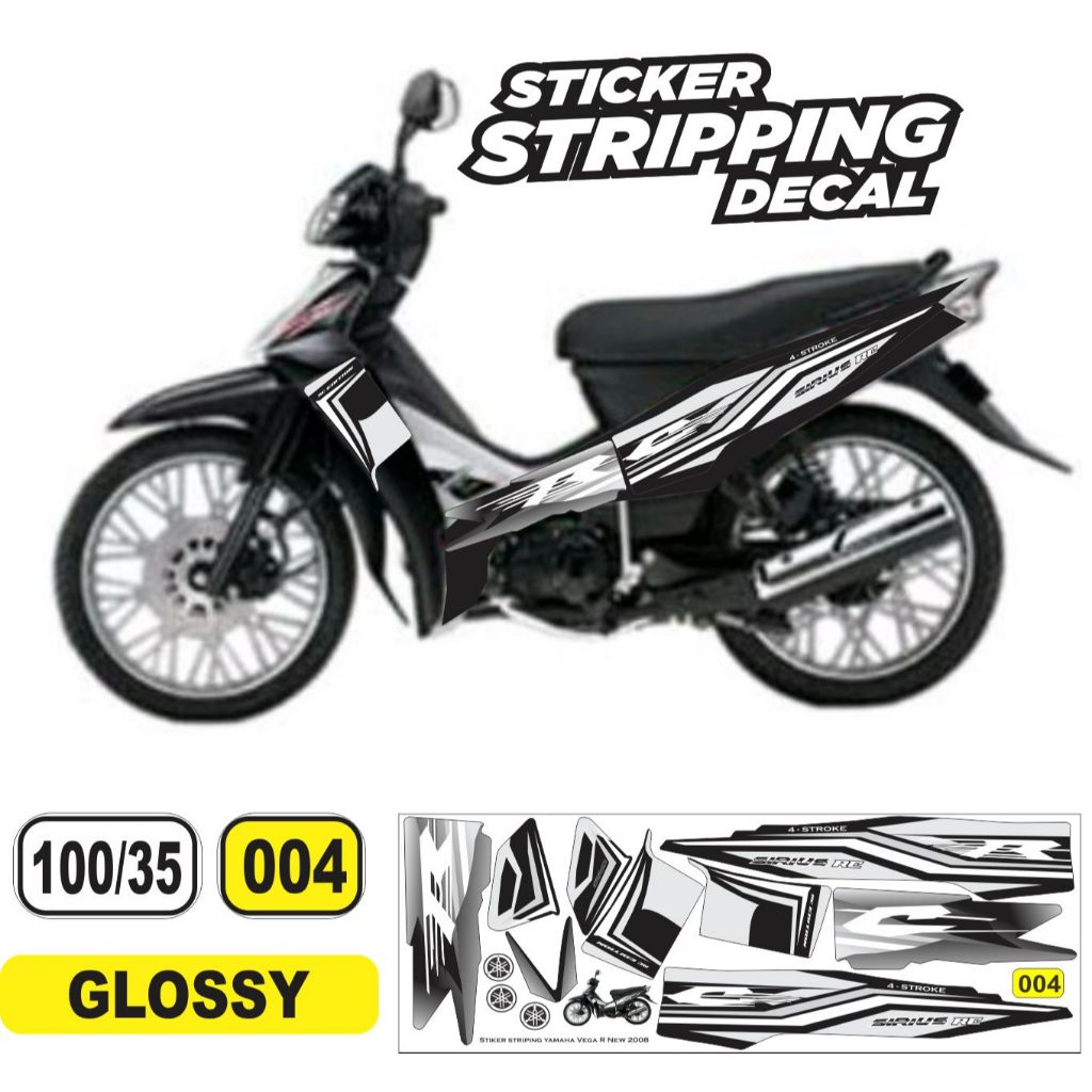 stiker motor yamaha vega r striping vega r new 2006 2008 decal vega r