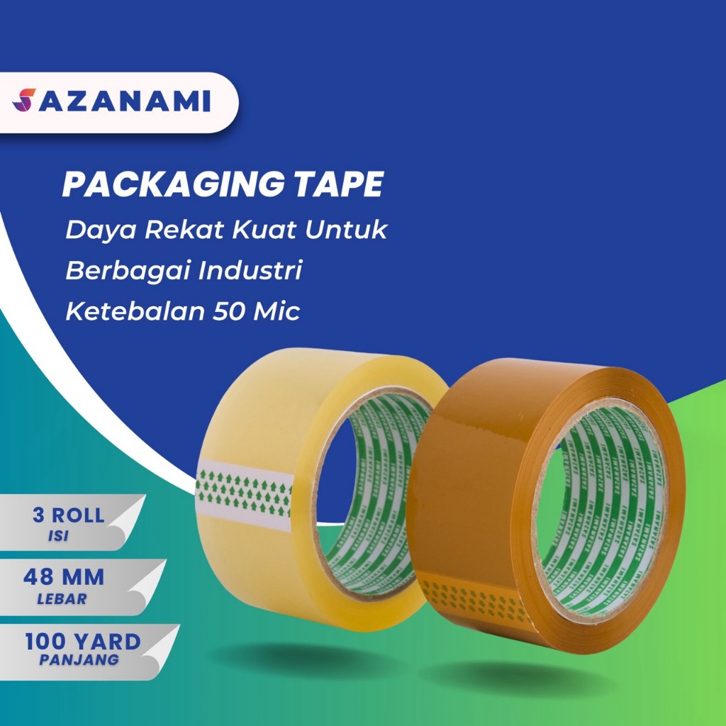 

3 ROLL - SAZANAMI NX LAKBAN BENING 2" INCH X 100Y 48MM ISOLASI