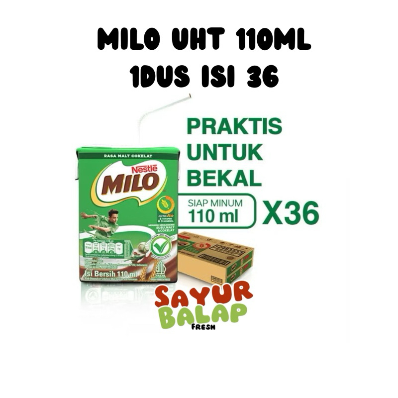 

Milo UHT 110ml 1 Kardus isi 36 Susu Milo Kecil 1dus isi 36 Susu Milo Active Go 1 karton Milo Coklat