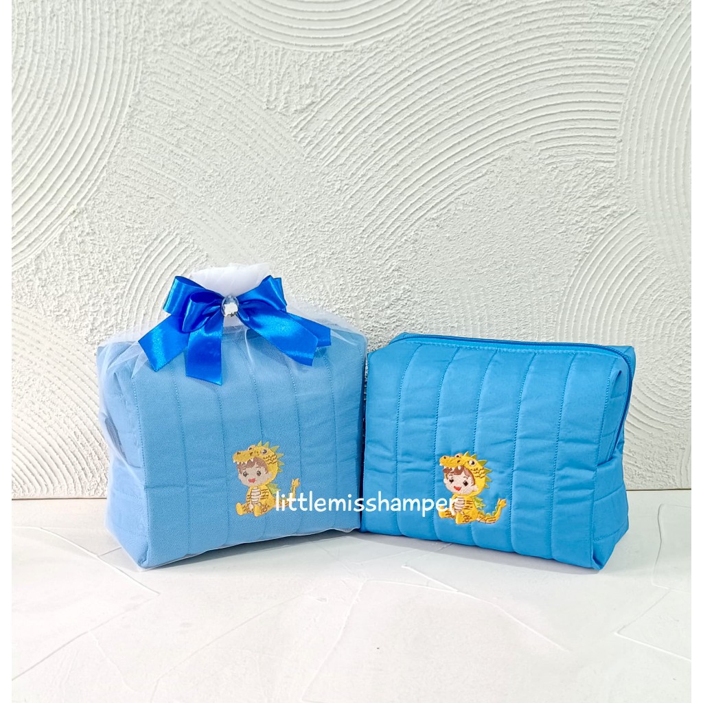 

Custom pouch puffy sz 15 / sz 20 souvenir ulang tahun anak puff hampers bayi cute