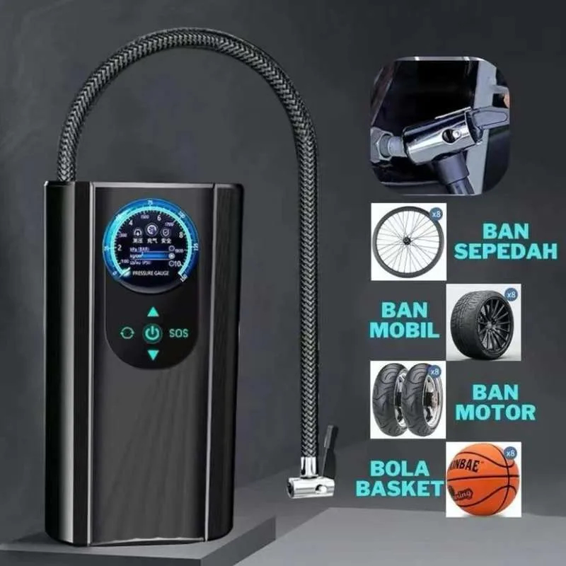 Kompresor Udara Listrik Inflator Mobil Atau Pompa Sepeda Untuk Mobil Ban Sepeda Motor Sepak Bola Wir