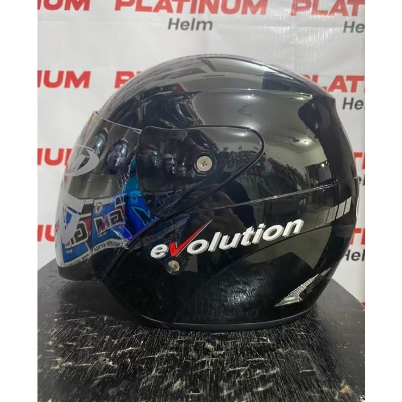 Helm helem GM EVOLUTION DEWASA warna hitam kaca pelangi