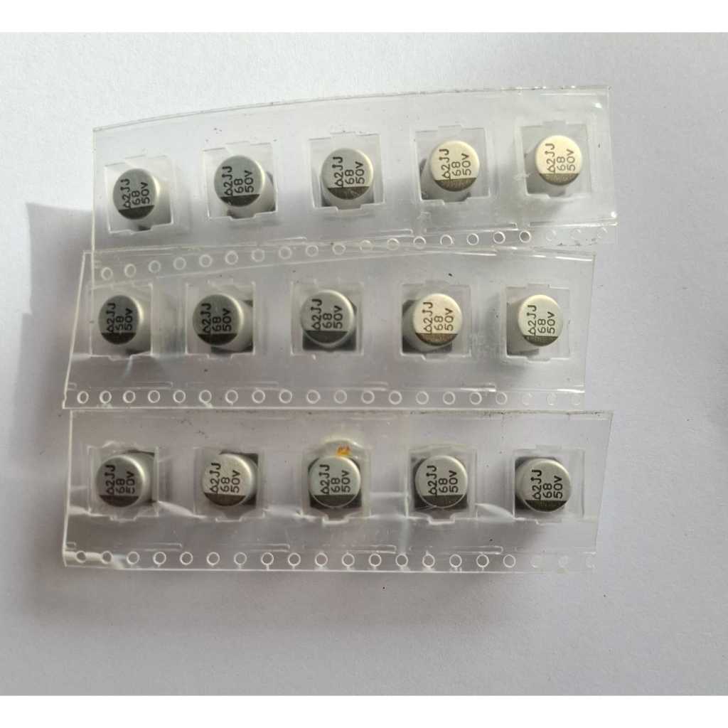 2pcs Solid Kapasitor Capasitor Elko Elco SMD 50V 68UF Original