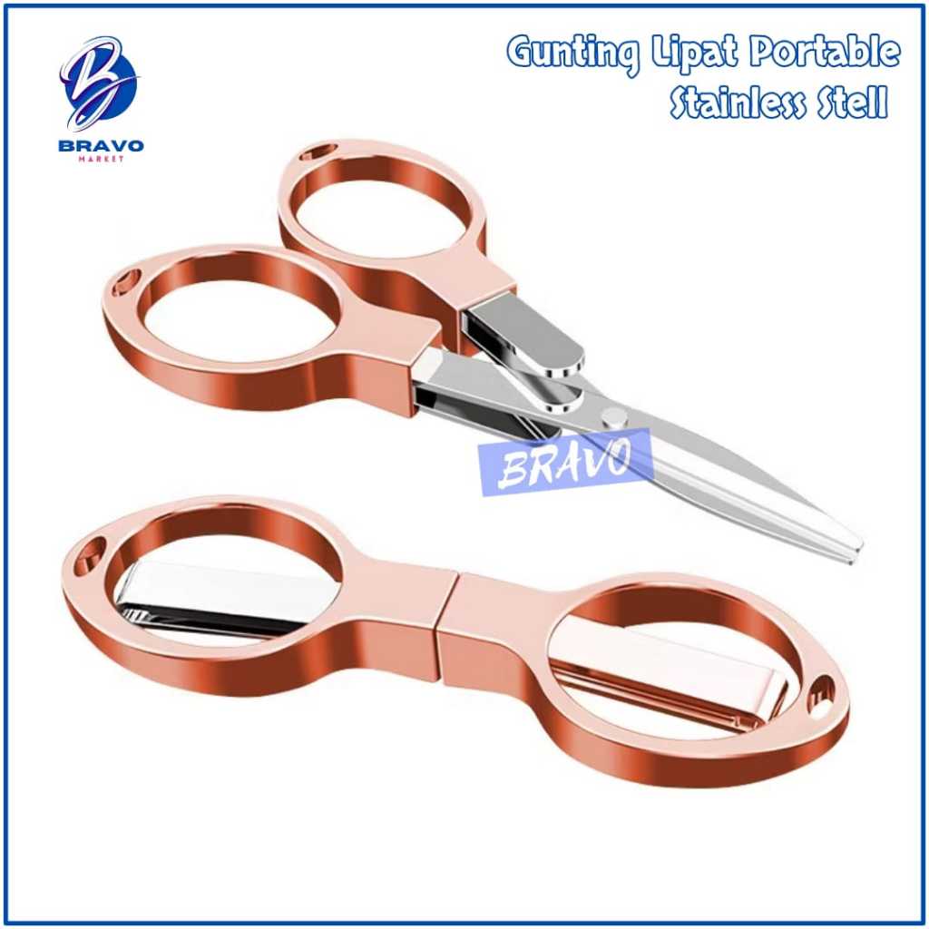 

Gunting Lipat Portable Stainless Stell ROSE GOLD Gunting Tahallul Untuk Haji Dan Umroh Gunting Lipat Portable Stainless Steel Gunting Travel Serbaguna / Gunting Lipat Mini Anti Karat Model Kacamata