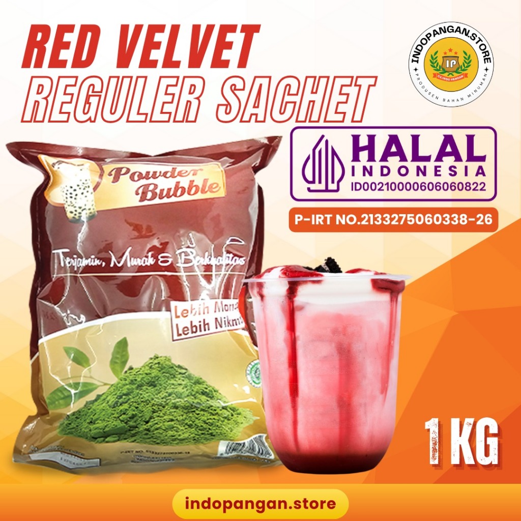 

Powder Rasa Red Velvet 1 Kg (MIX GULA) Kemasan Sachet - Bubuk Minuman Rasa Red Velvet 1 Kg