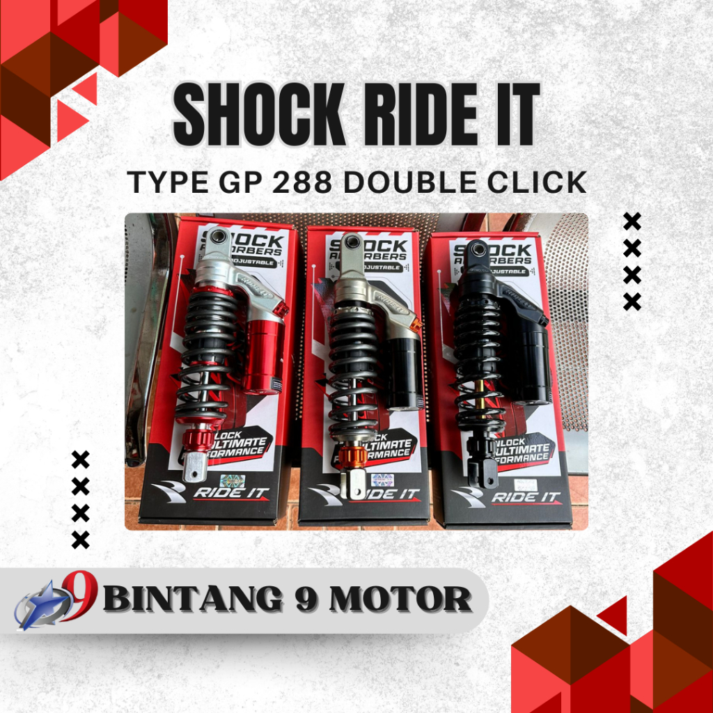 SHOCK RIDE IT TYPE GP 288 DOUBLE CLICK 310MM 330MM-BINTANG SEMBILAN MOTOR