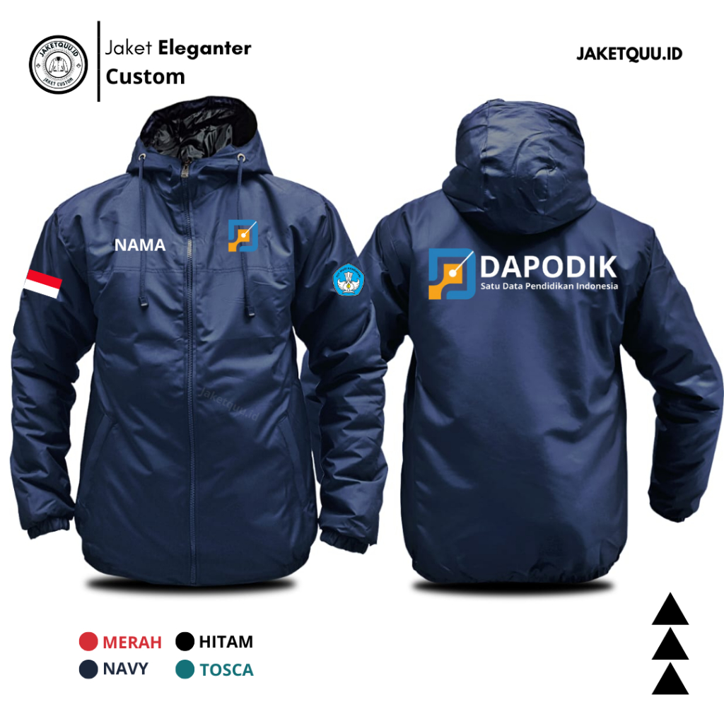 Jaket Parasut DAPODIK Satu Data Pendidikan Indonesia Sablon Keren Desain Bebas