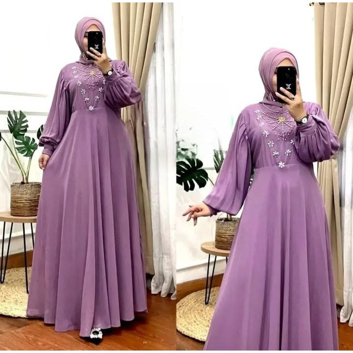 Sakura Dress/Dress Terbaru Kekinian/Gamis Lebaran 2025 Model Terbaru