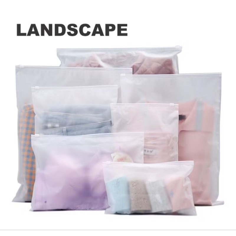 TOKODIPADANG1 plastik travel pouch Zipper klip Travel Pouch Serbaguna ukuran Landscape / Tempat Peny