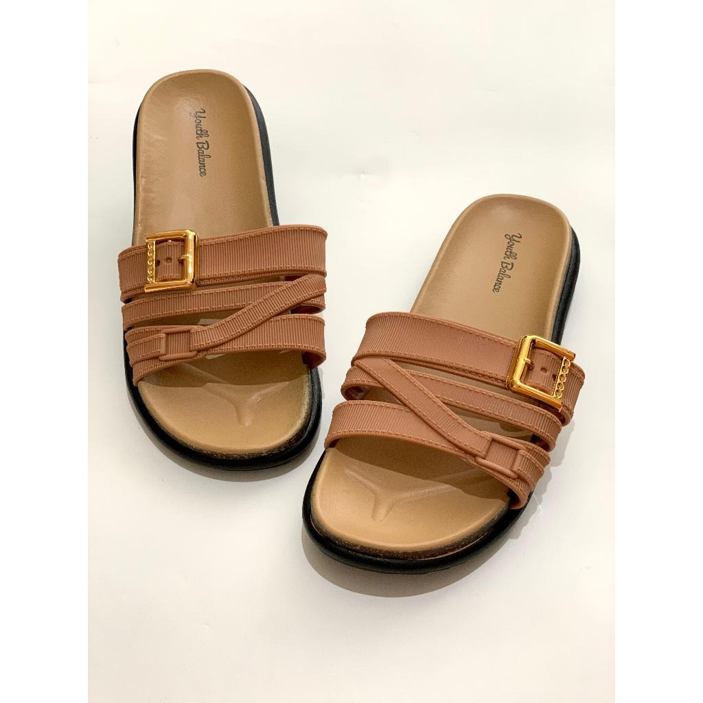 Sandal Jelly Wanita Korea Impor Selop STRIPES