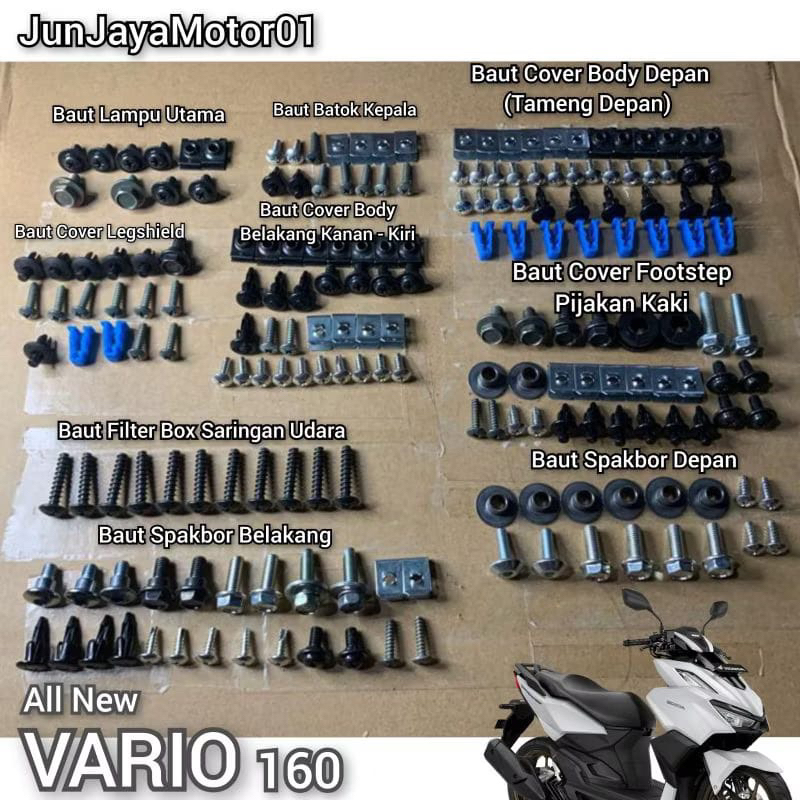 baut lengkap fullset body honda vario 160