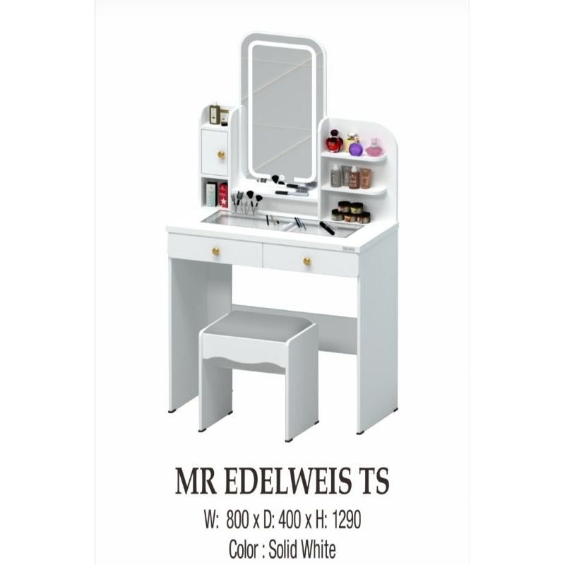 Meja Rias Lampu LED Touchscreen putih - Bandung saja