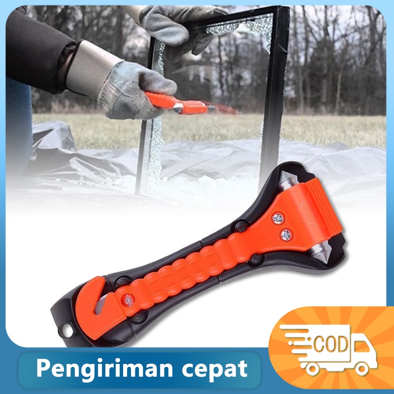 2in1 Pemecah kaca jendela mobil + Alat pemecah kaca mobil