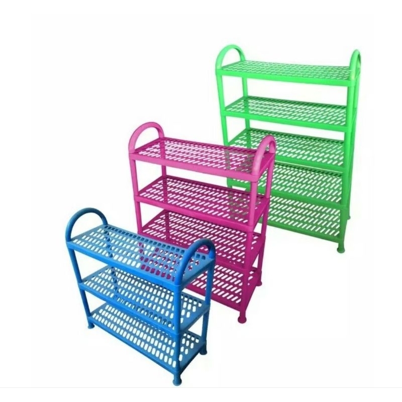 Rak Sepatu Plastik 3 Susun Besar Rak Sepatu Serbaguna Murah Plastik Tebal/Rak Sepatu Plastik Tingkat