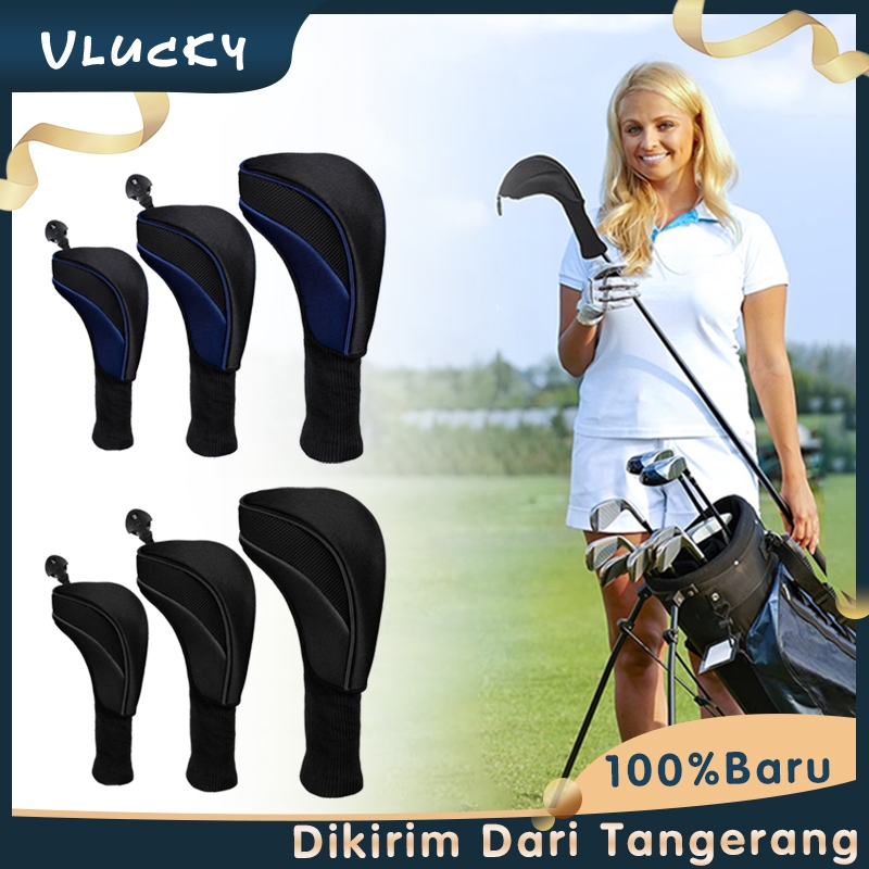 Isi 3 Golf Club Head Covers With Number Tag  Sarung Stick Driver Golf Cover Golf Aksesoris